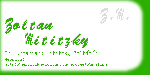 zoltan mititzky business card